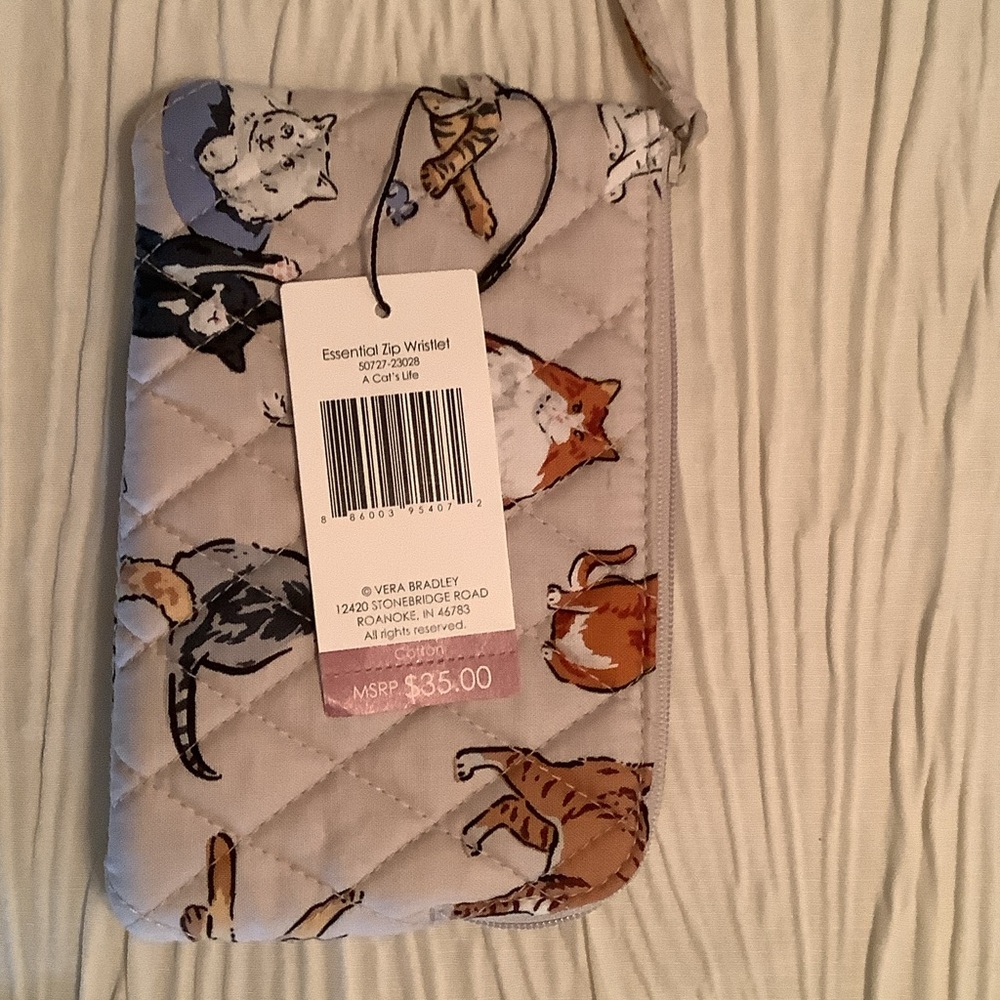 Vera Bradley Multicolor Cat Pattern Wristlet